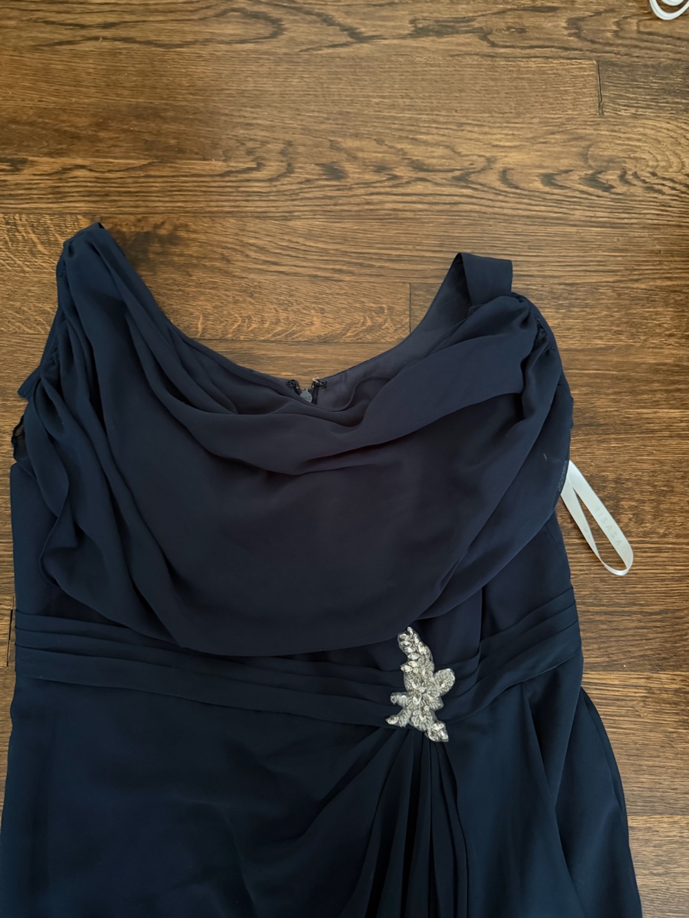Azazie Navy Evening Dress - Picture 2 of 9